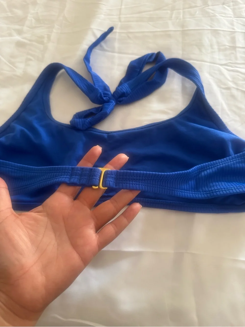 Xhilaration Royal Blue Ribbed Halter Bikini Set